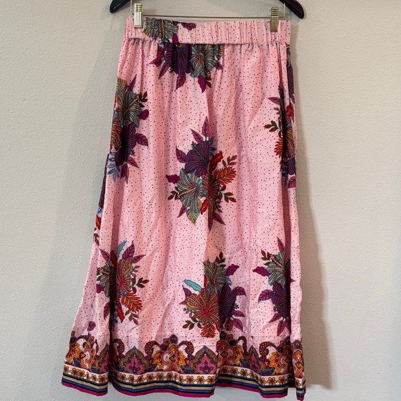 Floral Pink A-Line Skirt - Picture 4 of 7